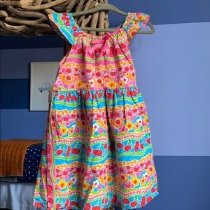 Girls sear sucker dress, handmade by Aleutian